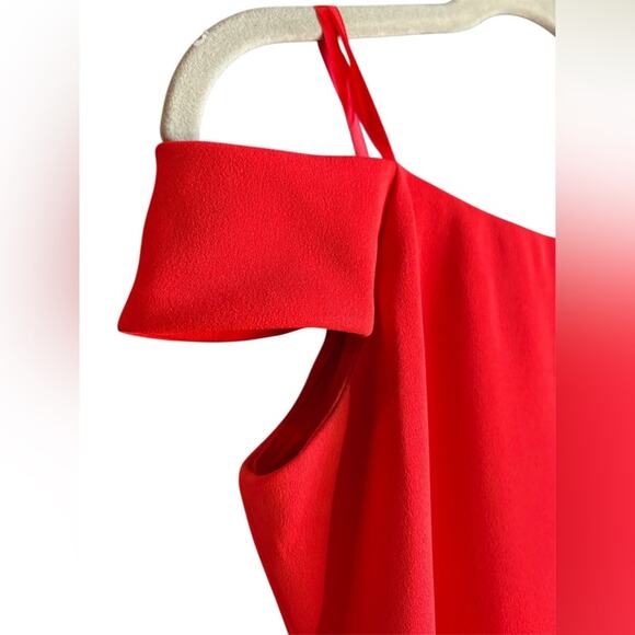 Eliza J Red Off-Shoulder Sheath Cocktail Dress size 6 - Picture 3 of 11